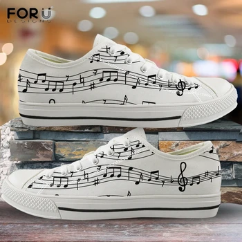 FORUDESIGNS 3D Note Muzicale Model Barbati Pantofi Casual Low Top Panza Adidași Băiat Design de Brand de Primăvară/Toamnă Vulcanizat Încălțăminte