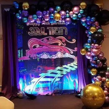 Fotografie de Fundal Soul Train Photo Booth Props Decoratiuni Partid Disco Banner Ziua de nastere Fotografie Fundal de Dans de la TV Fondul