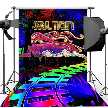 Fotografie de Fundal Soul Train Photo Booth Props Decoratiuni Partid Disco Banner Ziua de nastere Fotografie Fundal de Dans de la TV Fondul