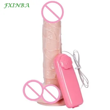 FXINBA 3 Dimensiune Realistic Dildo Vibrator la Distanță Mare Penis Urias Vibratoare Clitoris, punctul G pentru Adulti Jucarii Sexuale pentru Femei Masturbator Jucărie
