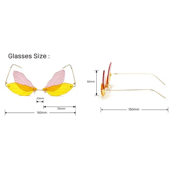 Fără ramă de ochelari de Soare pentru Femei Barbati Moda Libelula Steampunk Ochelari de Soare Fara rama Gradient Clar Lentile de Ochelari Nuante Oculos