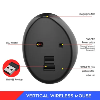 Gaming Mouse-ul fără Fir Vertical Ergonomic Reîncărcabilă Gamer Mause USB 7 Cheie Magic Mouse-ul Pentru PC, Laptop, Notebook, Desktop-ul Calculatorului