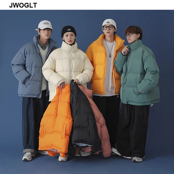 Geaca de iarna Barbati Solid de Culoare Parka cu Fermoar Barbati Stand Guler Gros de Cald Puffer Sacou Masculin coreean Casual Parka Coat