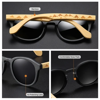 GM Femei Ochelari de Bambus Naturale Bărbați ochelari de Soare Polarizat Ochelari de Soare Moda Originale de Lemn Oculos de sol