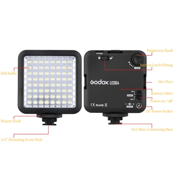Godox LED64 Video Lumina LED pentru Camera foto DSLR Camera mini DVR ca Lumina de Umplere pentru Nunta News Interviu fotografie Macro
