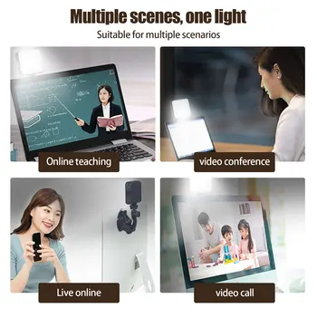 Gosear Selfie Video LED-uri Live, Mini Lumina 2500K-6500K Reglabil Lampa cu ventuza de Montare pentru Laptop Streaming Vlog Conferință