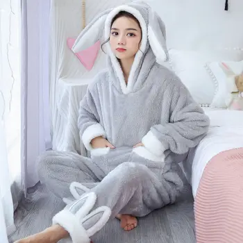 Gros De Iarna Flanel Cald Seturi De Pijamale Pentru Femei Pijamale Îmbrăcăminte Acasă În Pijama Acasă Purta O Pijama Set
