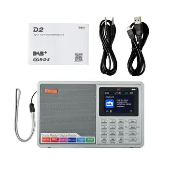 GTMEDIA D2 Portabil Radio FM, DAB stereo/ RDS Multi Band Difuzor Radio cu Display LCD Ceas cu Alarmă Suport Micro SD TF Card