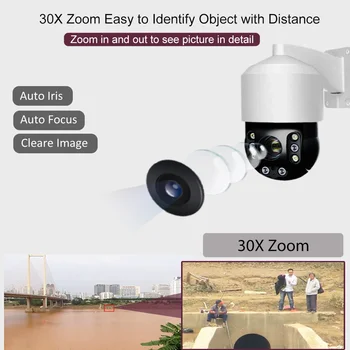 H. 265 MINI WIFI Camera PTZ IP 1080P Camera IP Wireless Rotație de 360 de 2MP 30X Zoom 2-Way Audio P2P Vizualizare Mobil SD Slot Starlight