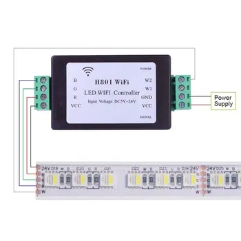 H801 RGBW WiFi Controler cu LED-uri Pentru RGBW Led Strip Lumini DC5-24V Intrare 4 Canale X 4a Ieșire Controler cu LED-uri