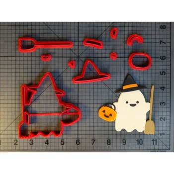 Halloween vrăjitoare care zboară duhul cazan silueta forma fondant freze pentru tort de halloween cupcakes decorarea cookie-uri de imprimare 3D