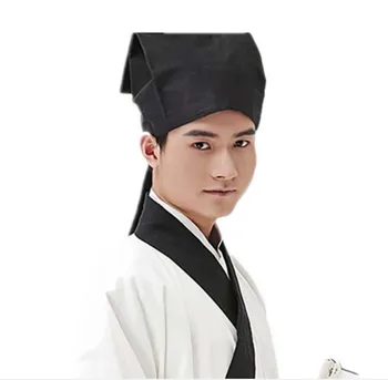 Hanfu Pălărie Bărbați Tradiționale Chineze Antice, Savantul Profesor Pălărie Neagră Frizură De Sex Masculin Epocă Confucianiste Prosop Cosplay Hat Pentru Barbati