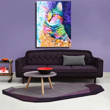 HDARTISAN Arta de Perete Imagine de Colorat de Pisici Pictura Ulei Panza pentru Camera de zi Dormitor Decorative, postere si printuri