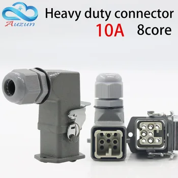 Heavy-duty conector 8(7 + 1) de bază 16A 500V HA-008-1 cot dop în canalul de fierbinte fluxul de presare la Rece pin conexiune