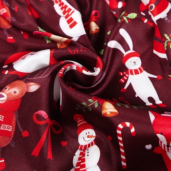 HECHAN Model Roșu Crăciun Fericit Pijamale Femei, Două Seturi de Piese de Satin Uzura Acasă V-Gât Curea de Spaghete Print pantaloni Scurti Costume de sex Feminin