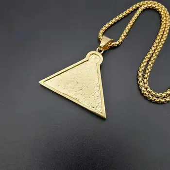 Hip Hop Zircon CZ Bling cu Gheata de Aur din Oțel Inoxidabil Crucea Ankh Piramidele Egiptene Pandantive Colier pentru Bărbați Rapper Bijuterii