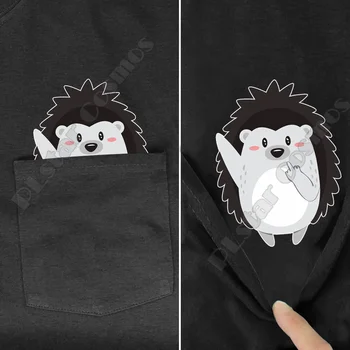 Hippie Pocket Tee Camasi de vara Pescuit Ursul imprimate t-shirt pentru bărbați pentru femei topuri de bumbac negru amuzant maneci Scurte picătură de transport maritim