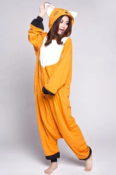 Hot Vulpe Portocaliu Cosplay Pijamale Pijamale Femei Bărbați Animale, Desene animate, Costume Cosplay Pyajamas Adult Polar fleece Pijamale de Iarna