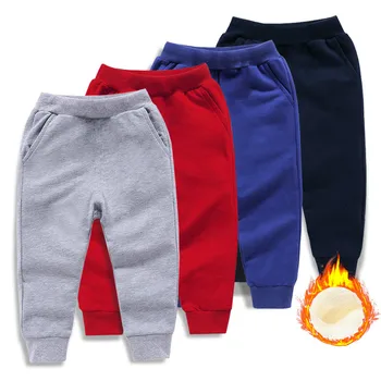 Iarna Baieti Sport Fleece Pantaloni Cald Pentru 2-10 Ani Solide Băieți Fete Casual Sport Pantaloni De Jogging Copil Copii Copii Pantaloni