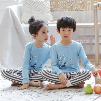 Iarna Băieți Fete Din Bumbac Pijama, Pijamale Fete Pentru Copii Haine Complet Maneca Desene Animate Pește Pijamale Copii Baieti Copii Pijamas Homewear