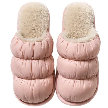 Iarna Casă Nouă Cupluri de Blană Papuci de casă Solidă Simplitatea de Pluș Cald Iubitorii de Pantofi anti-alunecare Interior Dormitor pentru Femei cu Blană Slipers