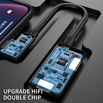 IHaitun în formă de L, Cablu Adaptor Pentru iPhone XS MAX XR X 7 8 Plus Splitter 2in1 Audio pentru Căști Căști de Încărcare Convertor Incarcator
