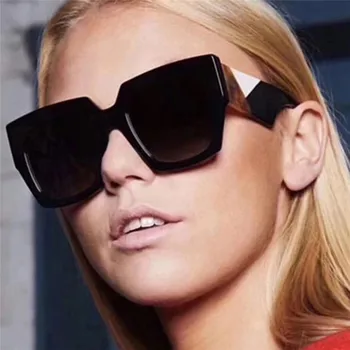 Imixlot Supradimensionat ochelari de Soare ochelari de Soare pentru Femei Pătrat Ochelari de Soare de sex Feminin Oglindă Lentile de Vară Stil Vintage Negru Cadru Mare lunetă