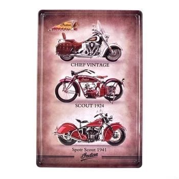 Indian Motorcycle Placa Vintage Din Metal Staniu Semne Plăci De Autocolante De Perete De Artă Poster