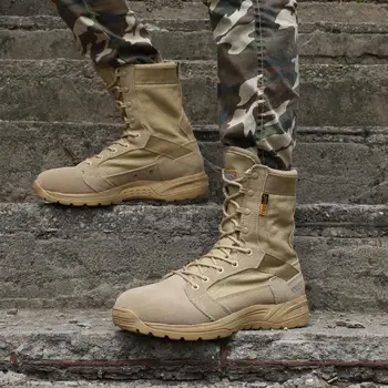 IODSON Primăvara Și Toamna Pantofi pentru Bărbați Forțele Speciale de Luptă Deșert Tactice Militare Cizme Cizme de Siguranță Respirabil Cizme Militare