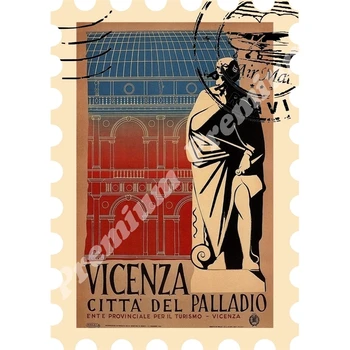 Italia. Vinil suvenir magnet (dimensiune 82x58mm) vintage turistice poster. Transport gratuit.