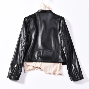 Jacheta din Piele pentru Femei Haine 2020 Slim pentru Femei Haina Vintage de Primavara Toamna Fermoar Cool Real Haină de piele de Oaie de Înaltă Calitate