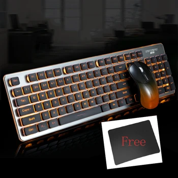 Jeleu Pieptene RGB cu iluminare din spate 2.4 G Wirelss Keyboard Mouse-Pieptene pentru Laptop PC Rechargerable Tăcut Wireless Keyboard Mouse-ul Setat pentru Gamer