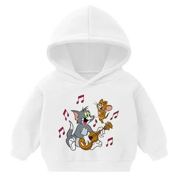 Jerry Mouse-ul Pisica Tom de Imprimare de Desene animate Casual de Toamna/iarna Topuri Pentru Copii Clother 2020 Distracție de Primăvară Drăguț Hanorace Copii Costum Topuri