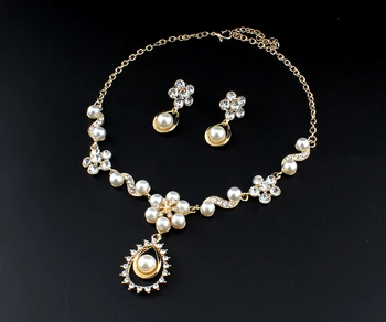 Jiayijiaduo Nunta Bijuterii Set Pentru Femei Rochie Accesorii Cercei Set Colier Imitație perle delicate cutie de dropshipping