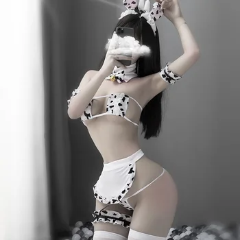 JIMIKO Menajera Pentru că Vaca Cosplay Costum Lolita Sutien si Chilot Set Ciorapi sex Tankini de costume de Baie Bikini Fete Anime Costume de baie Îmbrăcăminte