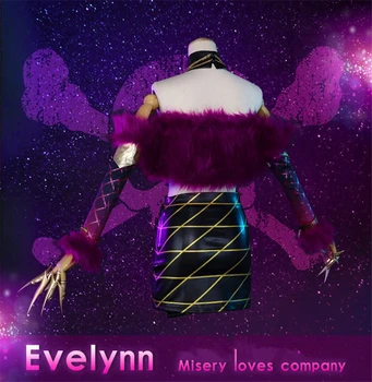 Joc LOL K/DA Evelynn Cosplay Costum KDA Nou Piele Femei Sexy Rochie Fusta Uniforme Peruci și Costume