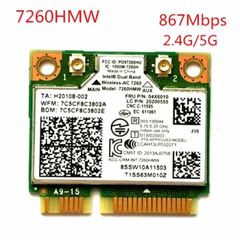 Jumătate Mini PCI-e Wireless bluetooth card de wifi Dual Band 7260 7260HMW Wireless AC +Bluetooth 4.0 Wireless-AC WiFi, BT 4.0