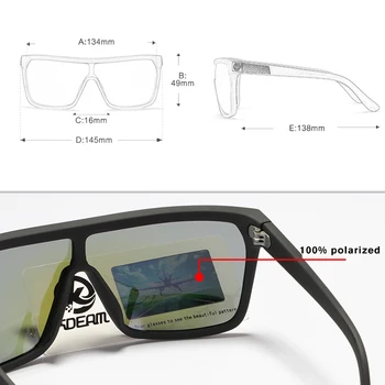 KDEAM Oglindă supradimensionată Scut Bărbați ochelari de Soare Polarizat & protecție UV400 Ochelari de Soare Femei Vintage windproof Ochelari KD803