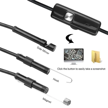 Kebidumei Mini USB 720P HD 7mm Endoscop Impermeabil 6 LED 1M Borescope Șarpe Inspecție Tub Camera Video Adaptor Pentru Android pe PC