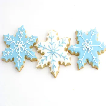 KENIAO de Iarnă Fulg de nea Cookie Cutter Set de Crăciun Fondant Freze - 5 Diferite Dimensiuni și forme - Biscuit din Oțel Inoxidabil
