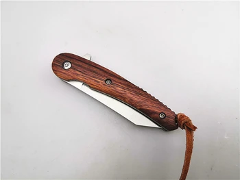 KESIWO KH21 Ușor D2/Damasc Pliere cuțit mâner din Lemn Flipper ECD/de supraviețuire/camping cutit outdoor/vânătoare/cuțit de buzunar