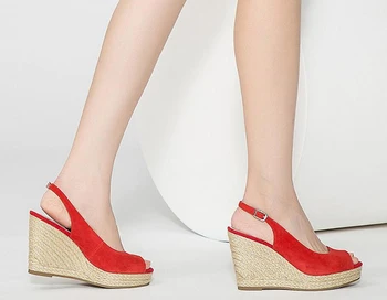 KNCOKAR 2018 Nou stil pene cu pește pantofi gura de aur frânghie de mătase sandale femei de dimensiuni mici 31 32 33 dimensiune mare 40 41 42 43