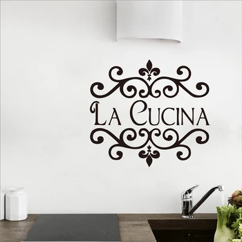 La Cucina Bucătăria Autocolant De Perete Acasă Italian Bucătărie Citat Decor De Perete Flower Cut Bucatarie Vinil Rezistent La Apa Decor De Perete De Arta Murala
