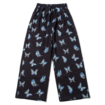 LACIBLE Hip Hop Streetwear Pantaloni Largi de Oameni 2021 Toamna Urs Butterfly Print Sweatpants Harajuku Jogger Bărbați Pantaloni de Bumbac