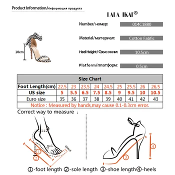 LALA IKAI Scoțiană în Carouri Mari Sandale Femei sunt Legate cu Tocurile Doamnelor Curea Glezna Dantelă Up Party Arc Pantofi de Înaltă 014C1880-3