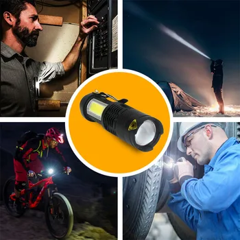 Lanterna LED Portabil Q5+COB Lanterna Mini-Zoom Reglabil Focus Flash de Lumină rezistent la apa Lanterna de Iluminat Felinar Camping Lampa