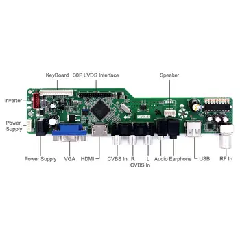 Latumab Nou Kit pentru LTN154X3-L03 TV+HDMI+VGA+USB+AV LCD ecran cu LED-uri Controler Driver de Placa de 15.4