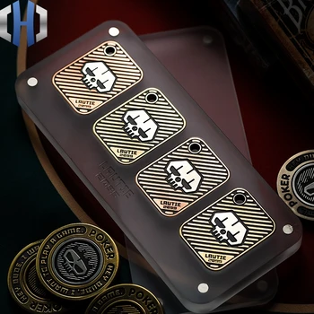 LAUTIE Noroc Poker Monedă Texas Holdem Poker Carte de Crimper Metal Mini Creație Personalizate, Carte de Joc