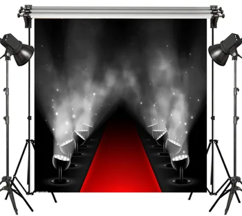 LB Poliester & Vinil Covorul Rosu de la Hollywood Fundal Negru lumina Reflectoarelor Fundaluri Pentru Fotografie de Studio, Fotografie, Fundaluri Decor