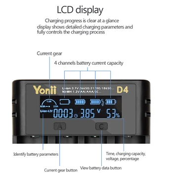 LCD Display Incarcator Acumulator IMR NiMH NiCd A/AA/AAA/C/SC bateria Inteligent Încărcător litiu 18650 26650 21700 baterie Li-ion de Încărcare